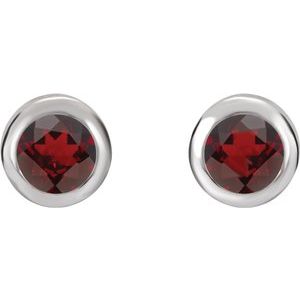 Bezel-Set Birthstone Earrings