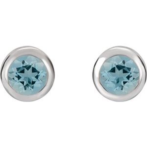 Bezel-Set Birthstone Earrings