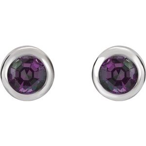Bezel-Set Birthstone Earrings