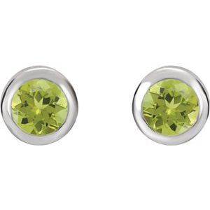 Bezel-Set Birthstone Earrings