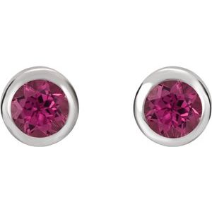 Bezel-Set Birthstone Earrings