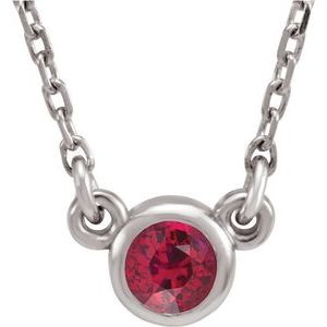 Sterling Silver 3 mm Round Chatham¬Æ Lab-Created Ruby Bezel-Set Solitaire 16