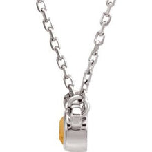 Charger l&#39;image dans la galerie, Sterling Silver 3 mm Round Imitation Citrine Bezel-Set Solitaire 16&quot; Necklace
