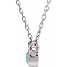 Charger l&#39;image dans la galerie, Sterling Silver 4 mm Round Blue Zircon Bezel-Set Solitaire 16&quot; Necklace
