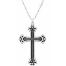 Load image into Gallery viewer, Sterling Silver Fancy Cross Pendant
