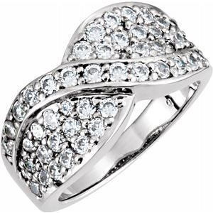 Bague en diamant 14K blanc 1 1/3 CTW