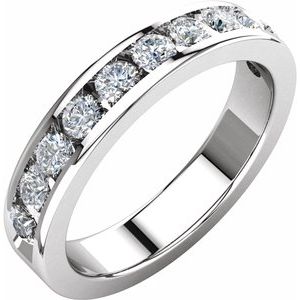 Platinum 3/4 CTW Diamond Anniversary Band Size 5