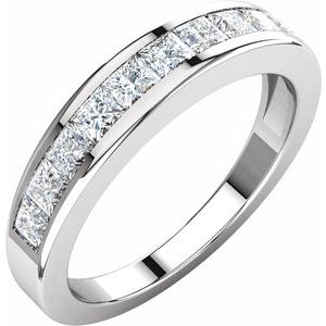 14K White 1 CTW Diamond Anniversary Band Taille 7