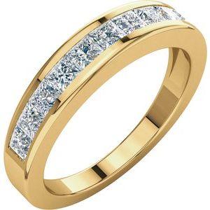 14K Yellow 1 CTW Diamond Anniversary Band Taille 7