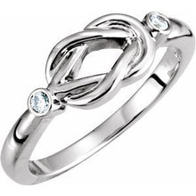 Charger l'image dans la galerie, Sterling Silver .06 CTW Diamond Knot Ring
