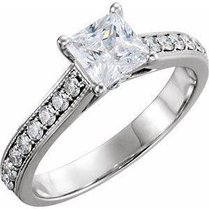 14K White 3/4 CTW Diamond Engagement Ring
