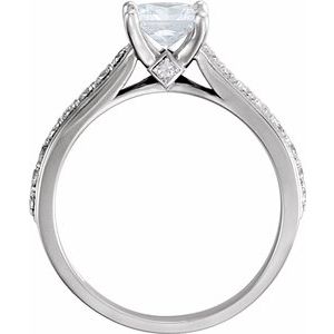 14K White 3/4 CTW Diamond Engagement Ring