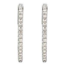 Load image into Gallery viewer, Platinum 1 CTW Diamond Inside-Outside 26.5 mm Hoop Earrings
