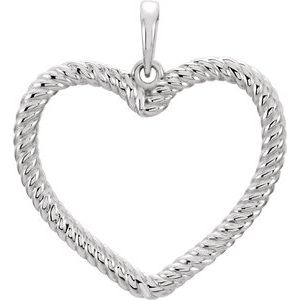 Sterling Silver Rope Heart Pendant