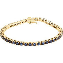 Load image into Gallery viewer, 14K Yellow Blue Sapphire Line 7&quot; Bracelet
