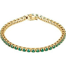 Load image into Gallery viewer, 14K Yellow Emerald Line 7&quot; Bracelet
