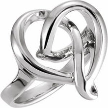 Load image into Gallery viewer, Sterling Silver 16 mm Freeform Heart Ring
