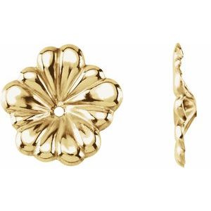 14K Yellow Floral-Inspired Earring Jackets