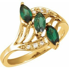 Load image into Gallery viewer, Sterling Silver 6x3 mm Marquise Three-Stone Ring Mounting

