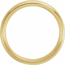 Charger l&#39;image dans la galerie, Bande demi-ronde jaune 18K 6 mm avec grain de grain 13
