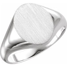 Load image into Gallery viewer, Sterling Silver 11x9.5 mm Oval Signet Ring
