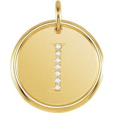 Load image into Gallery viewer, 18K Yellow Vermeil .04 CTW Diamond Initial I Pendant
