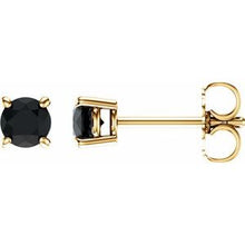 Load image into Gallery viewer, 14K Yellow 4 mm Round Onyx Earrings
