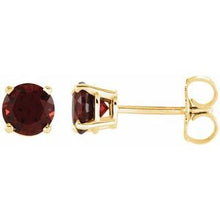 Load image into Gallery viewer, 14K Yellow 5 mm Round Mozambique Garnet Earrings
