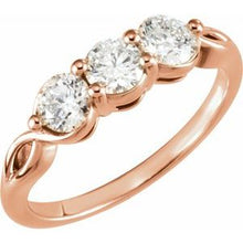 Load image into Gallery viewer, 14K Rose 1 CTW Diamond Three-Stone Ring
