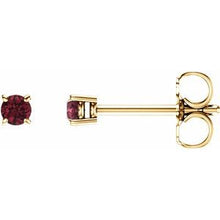 Load image into Gallery viewer, 14K Yellow 2.5 mm Round Mozambique Garnet Earrings
