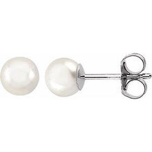Load image into Gallery viewer, 14K White 5 mm White Akoya Cultured Pearl Earrings

