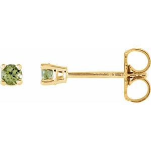14K Yellow 2.5 mm Round Peridot Earrings