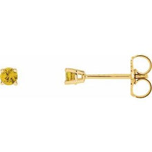 Load image into Gallery viewer, 14K Yellow 2.5 mm Round Yellow Sapphire Earrings
