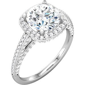 10K White 1 1/6 CTW Diamond Engagement Ring