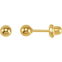 Load image into Gallery viewer, 24K Gold Plated Sterling Silver Ball Stud Piercing Earrings
