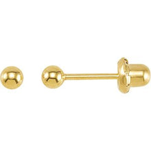Load image into Gallery viewer, 24K Gold Plated Sterling Silver Ball Stud Piercing Earrings
