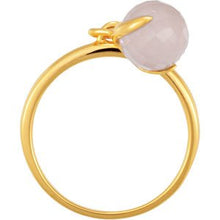 Load image into Gallery viewer, 18K Yellow Vermeil Rose Chalcedony Ring Size 6
