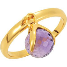 Load image into Gallery viewer, 18K Yellow Vermeil Amethyst Ring Size 7
