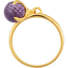 Load image into Gallery viewer, 18K Yellow Vermeil Amethyst Ring Size 7
