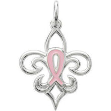Load image into Gallery viewer, Sterling Silver 21.3X16.8 mm Pink Pourri Charm/Pendant
