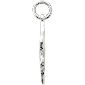 Sterling Silver 21.3X16.8 mm Pink Pourri Charm/Pendant