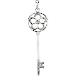 Fashion Key Pendant with a Floral
