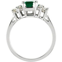 Charger l'image dans la galerie, Véritable bague émeraude et diamant
