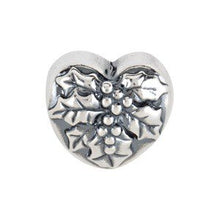 Charger l&#39;image dans la galerie, Sterling Silver 13.25x12 mm Mistletoe Heart Bead
