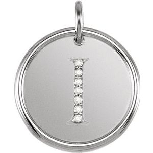 Sterling Silver .04 CTW Diamond Initial I 18" Necklace