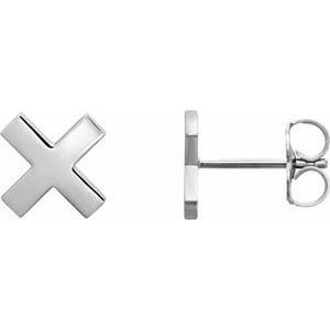 Sterling Silver 7.9 mm X Earrings