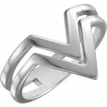 Charger l'image dans la galerie, Sterling Silver Double Row "V" Ring

