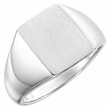 Charger l'image dans la galerie, Sterling Silver 15x12 mm Rectangle Signet Ring
