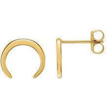 Load image into Gallery viewer, 14K Yellow Crescent Earrings
