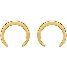 Load image into Gallery viewer, 14K Yellow Crescent Earrings
